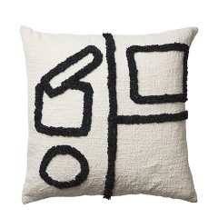 BLACK AND WHITE CUBE CUSHION COVER     - CUSHIONS